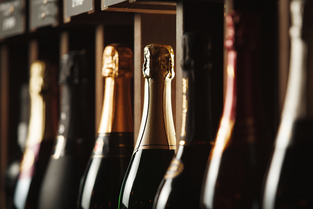 Bottles,Of,Champagne,On,The,Shelf,,Close up,Image,Of,Alcoholic