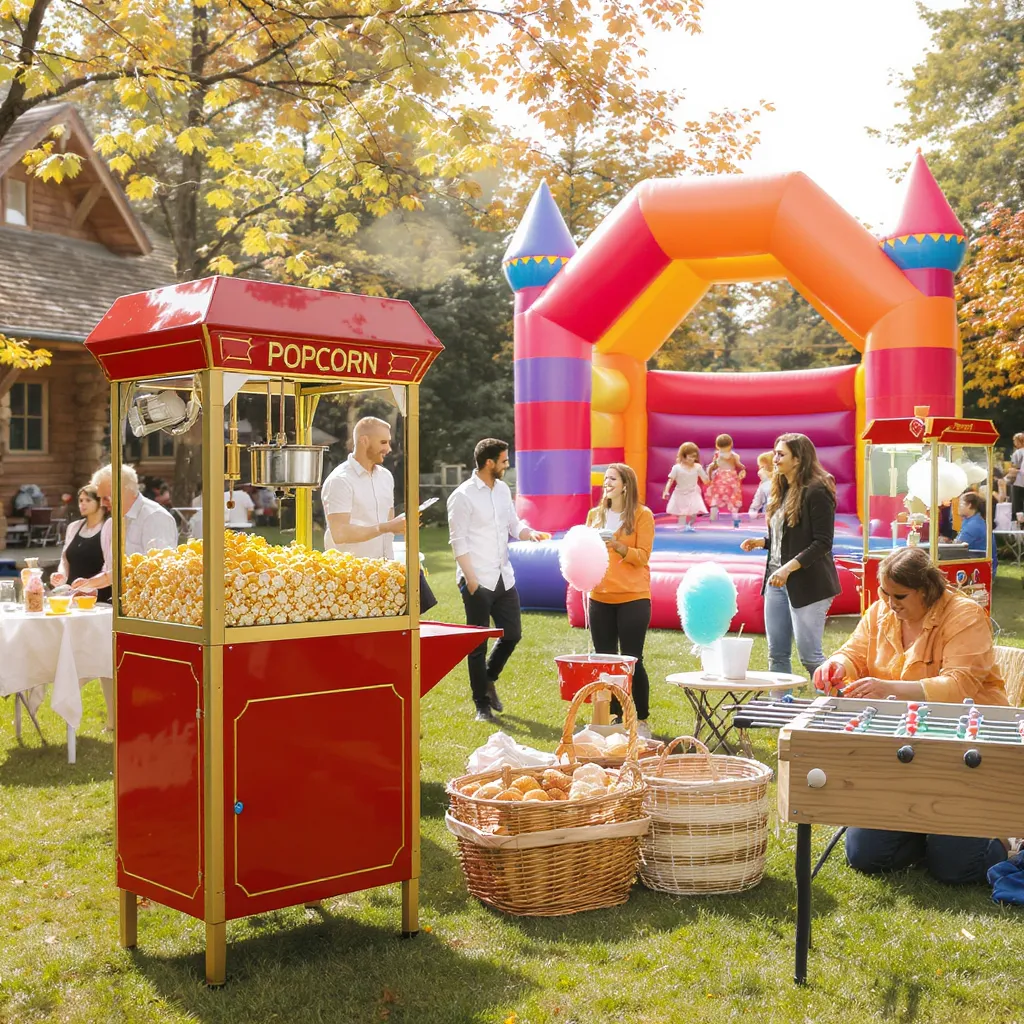 Popcornmaschine mieten: Eventspaß mit Hüpfburg & Co
