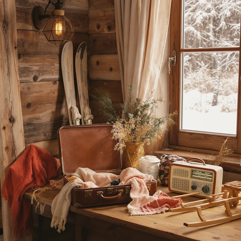 Vintage Skis und alte Koffer mieten