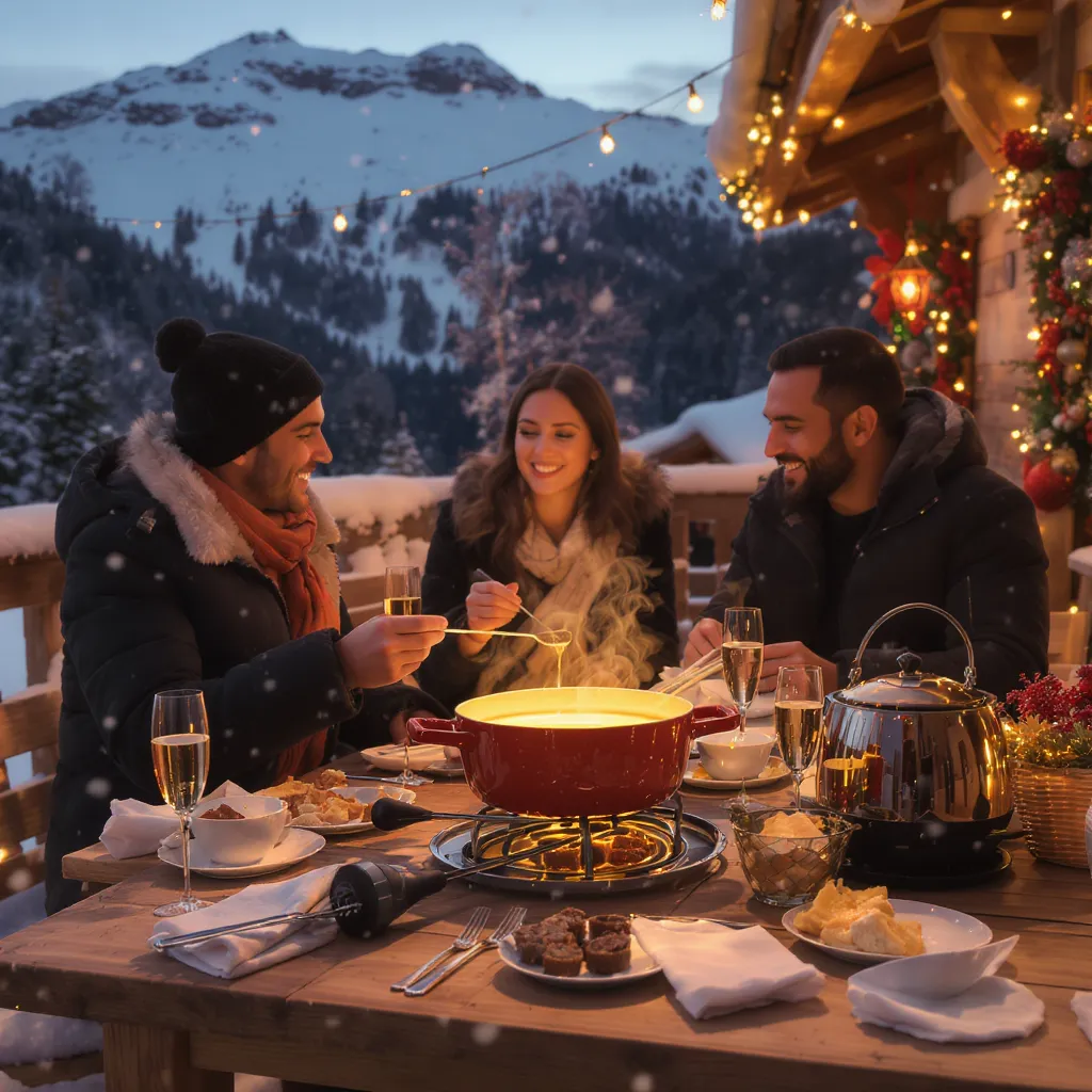 Weihnachtsdekoration mit Outdoor Fondue Set mieten – Perfekt für Winter Events