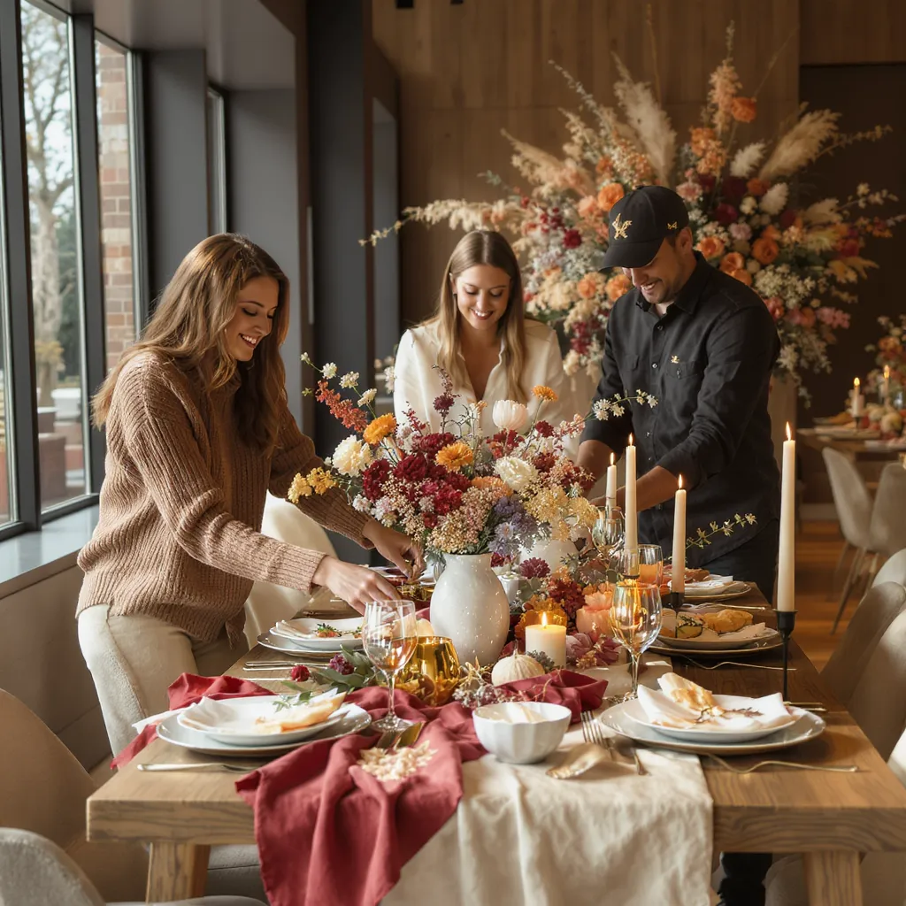 Elegante Tischdekoration für ein Event. Deko mieten für Events