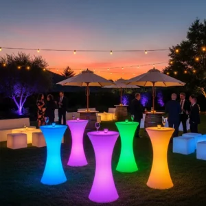 LED Beleuchtung mieten: LED Stehtisch für Events