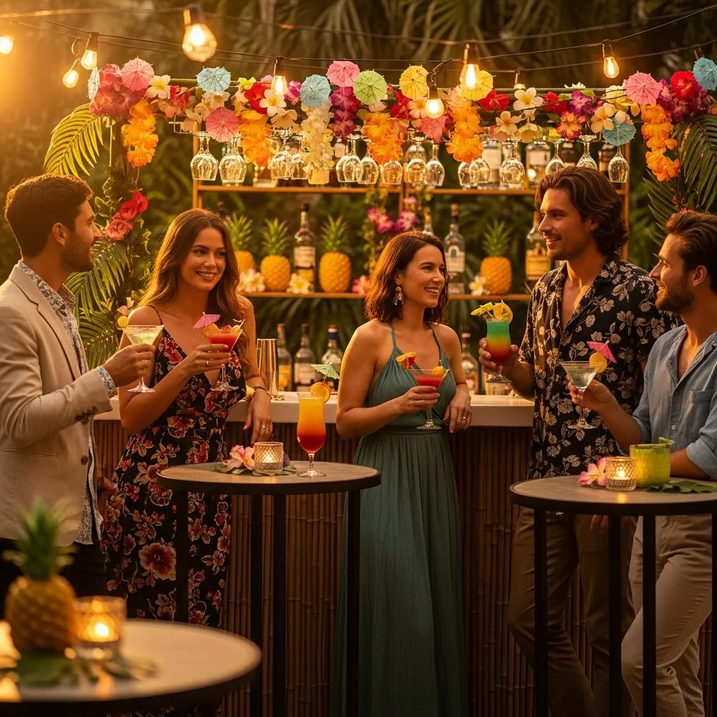Bunte Cocktails und festliche Atmosphäre. Cocktailbar Ideen für Ihr Sommerfest