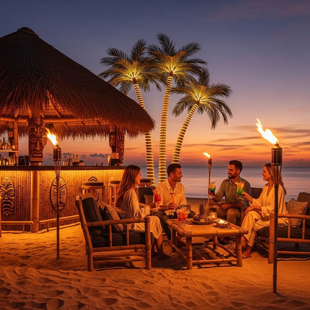 Tropischer Strand, Bar, Sonnenuntergang, Freunde. Tropical Beach Bar: Ihr Guide für unvergessliche Events