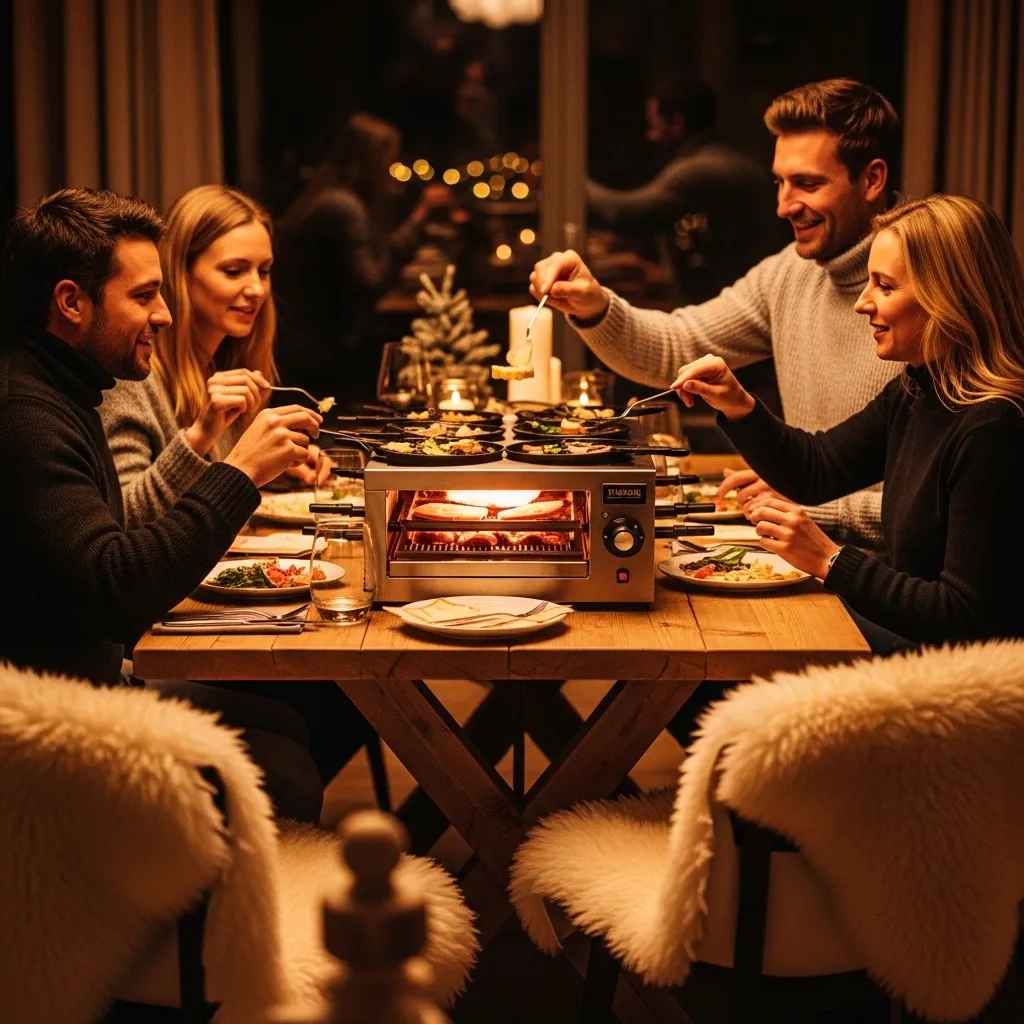 Gemütliches Essen mit Raclette-Grill. Raclette Ofen mieten für Event