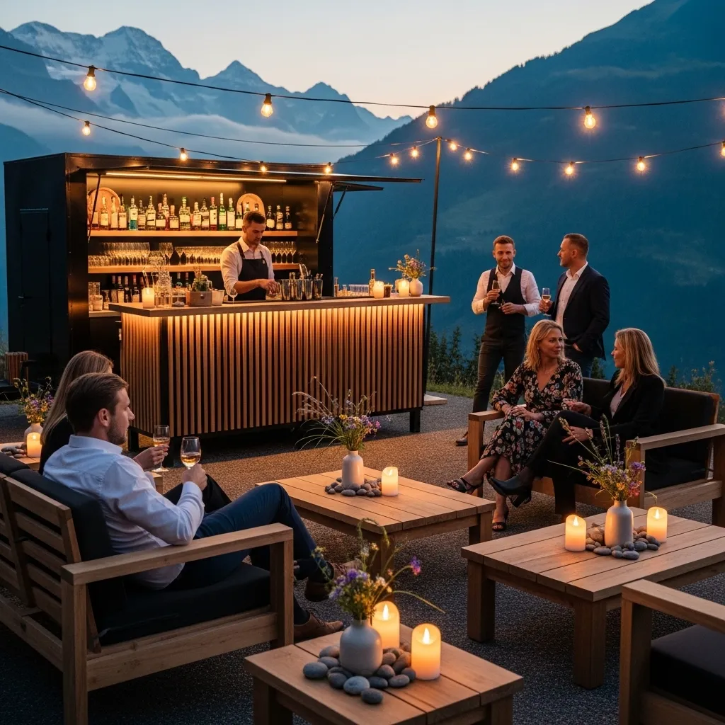 Gemütliche Abendveranstaltung mit Bar. Privatfeier organisieren Tipps für gelungene Events