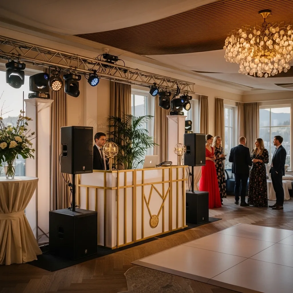 Elegante Veranstaltung mit DJ und Gästen. DJ mieten für Events in der Schweiz