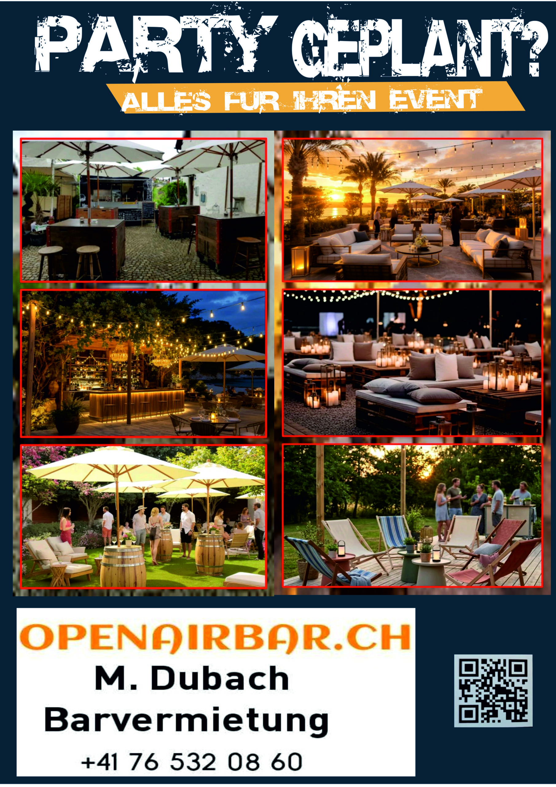 Eventplanung und Barvermietung. Event Zubehör mieten – Partyzubehör für jeden Anlass