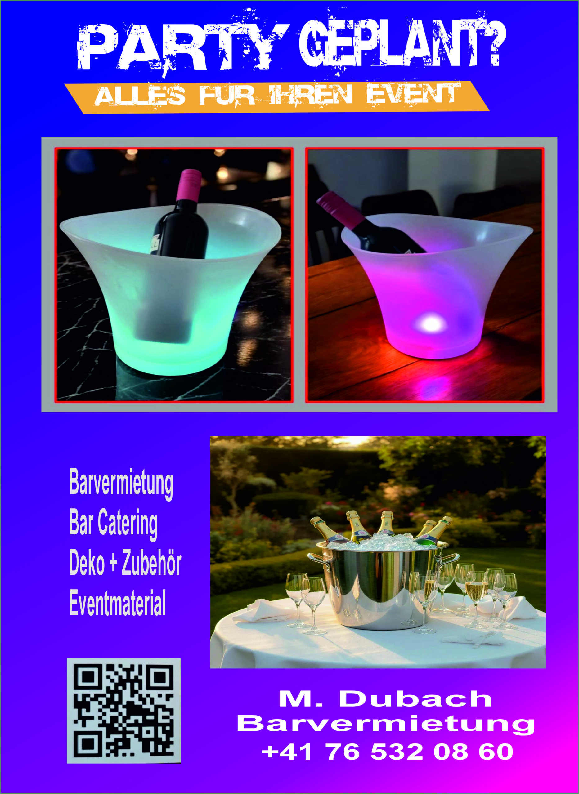 Partybedarf und Barvermietung. Flaschenkühler mieten für Events