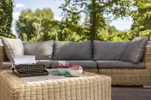 Rattan Lounge mieten  für Gartenparty