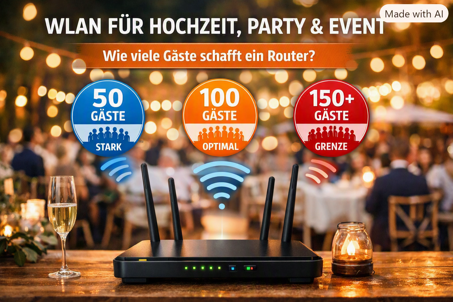 WLAN für Hochzeit, Party und Event: Wie viele Gäste schafft ein Router?