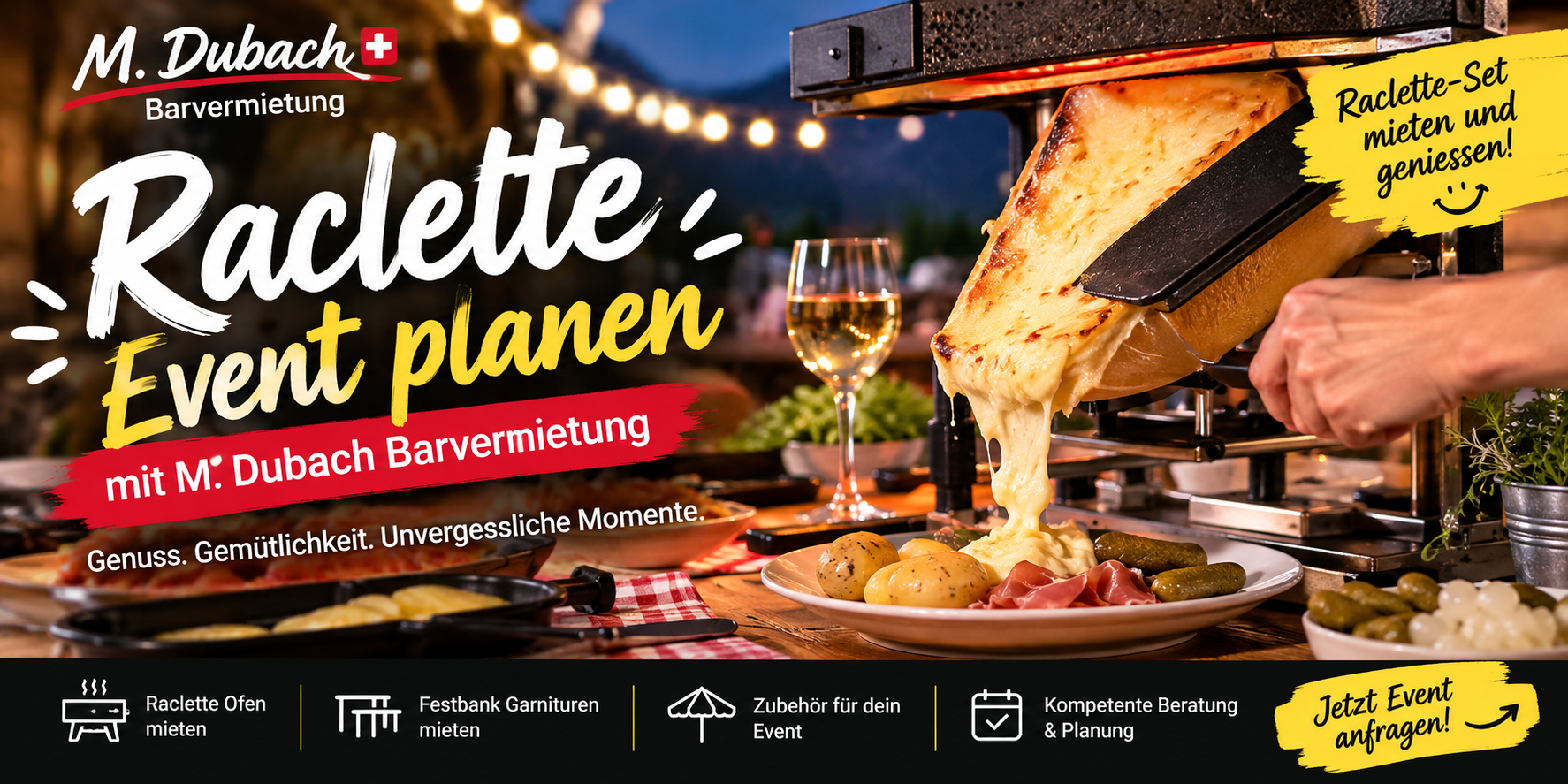 Eventmobiliar mieten: Raclette für jeden Anlass