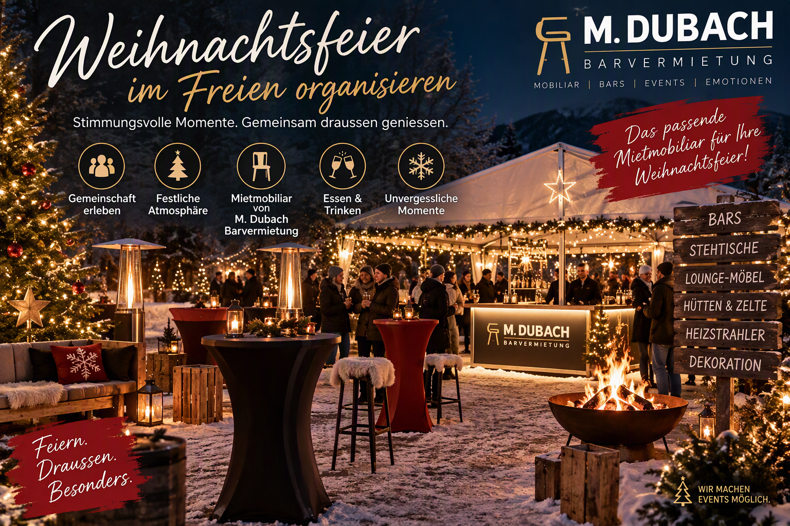 Weihnachtsfeier im Freien organisieren