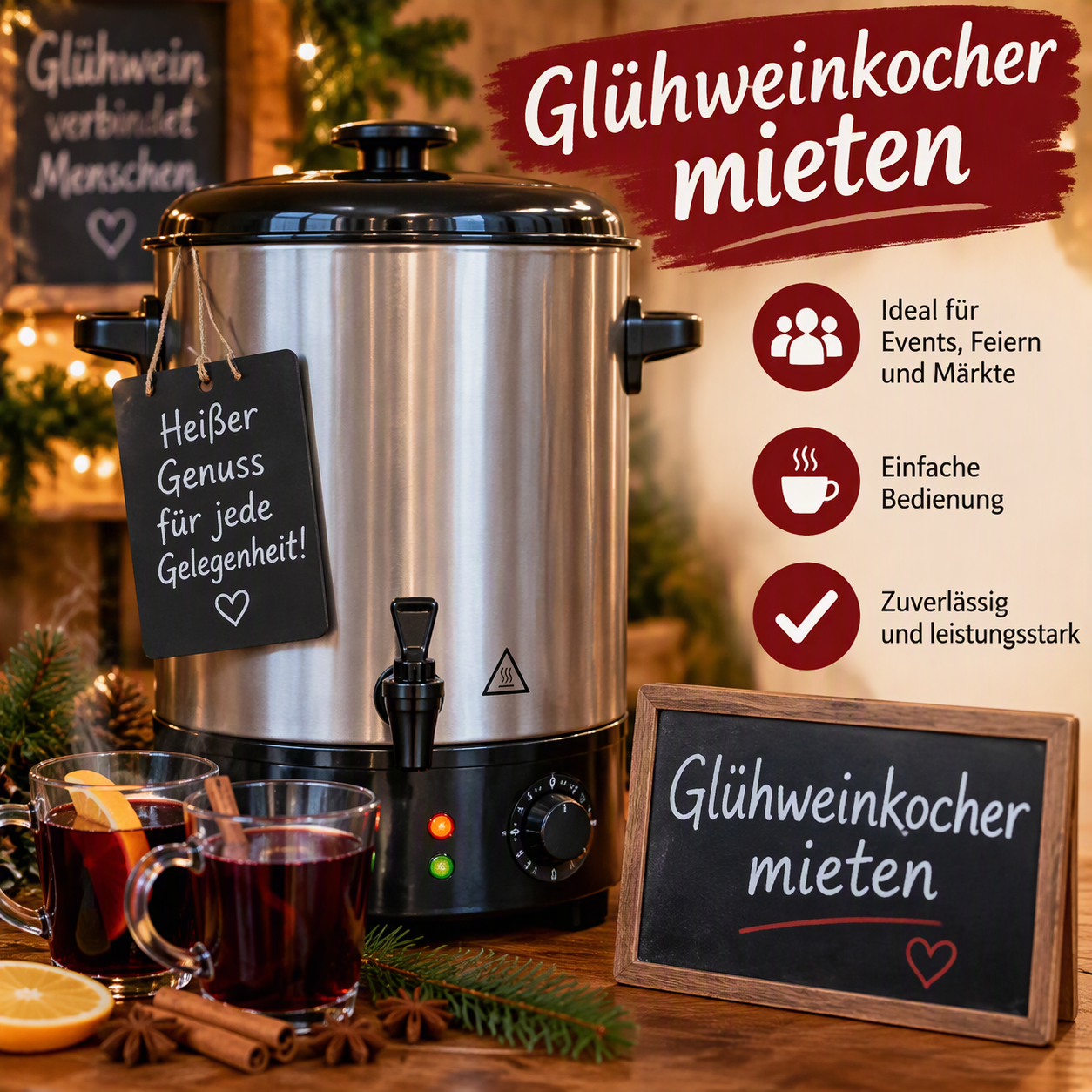 Glühweinkocher mieten: Heisse Getränke für kalte Tage